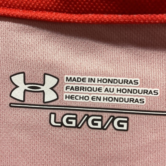 UA Wisconsin logo’d sublimated polo shirt red size large - Picture 2 of 2